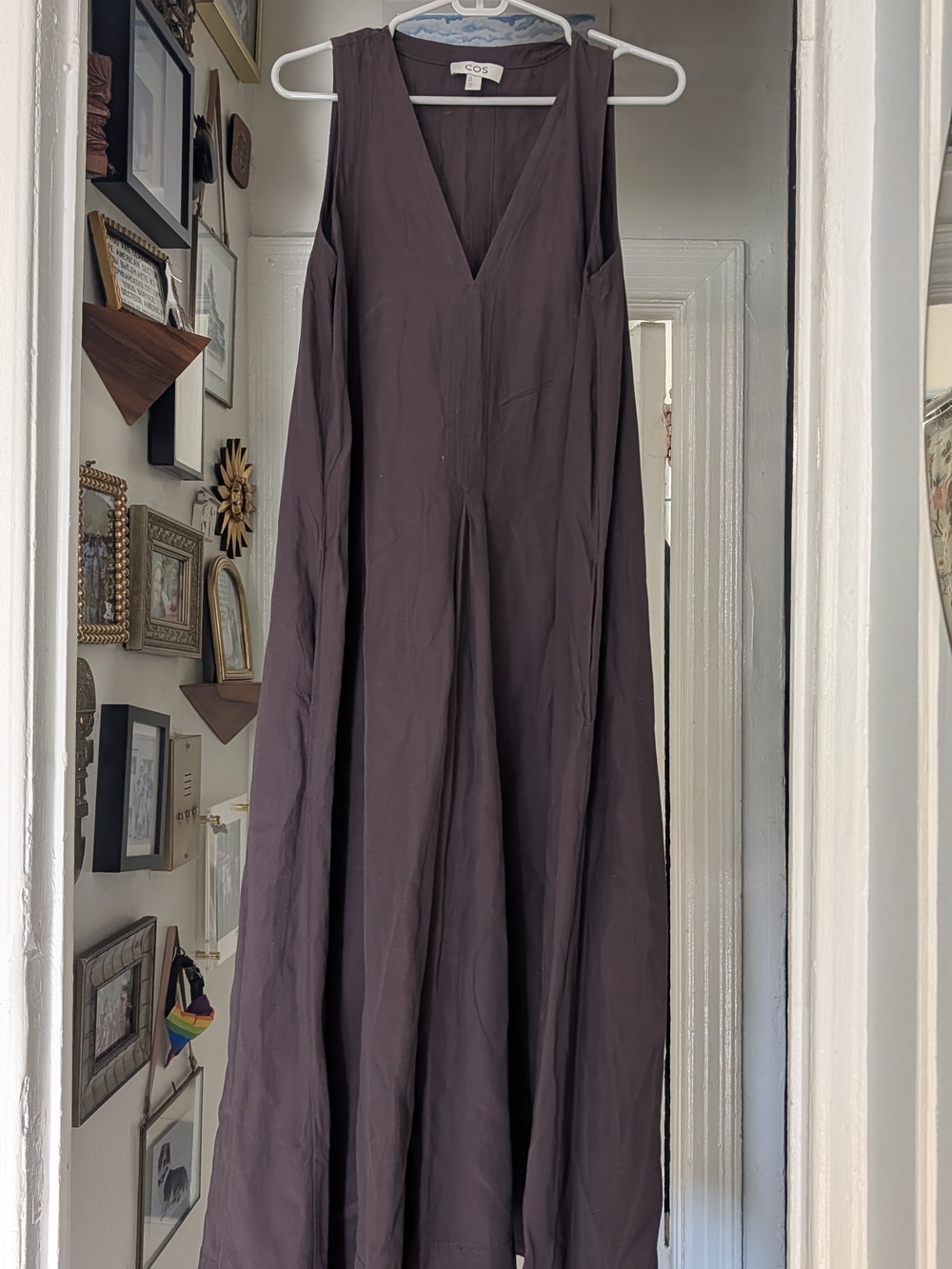 COS Brown A-Line Linen Maxi